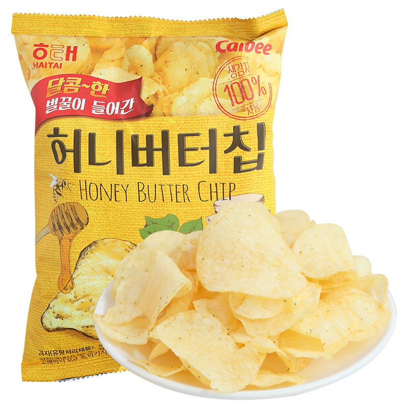 海太韩国进口网红薯片海太蜂蜜黄油薯片原味60g黄油味美味薄脆