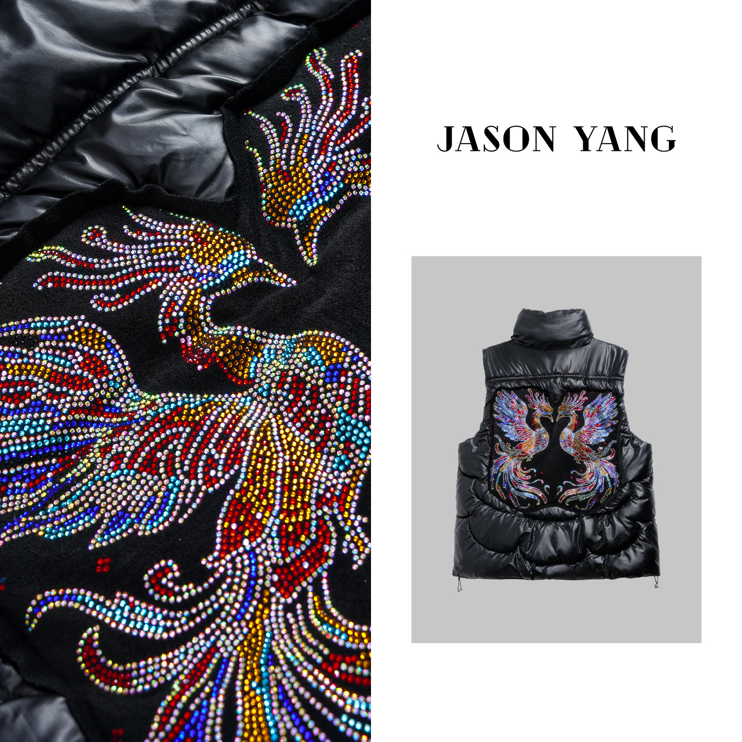 阿鱼家 秋冬新款凤求凰彩钻时尚百搭马甲Y693