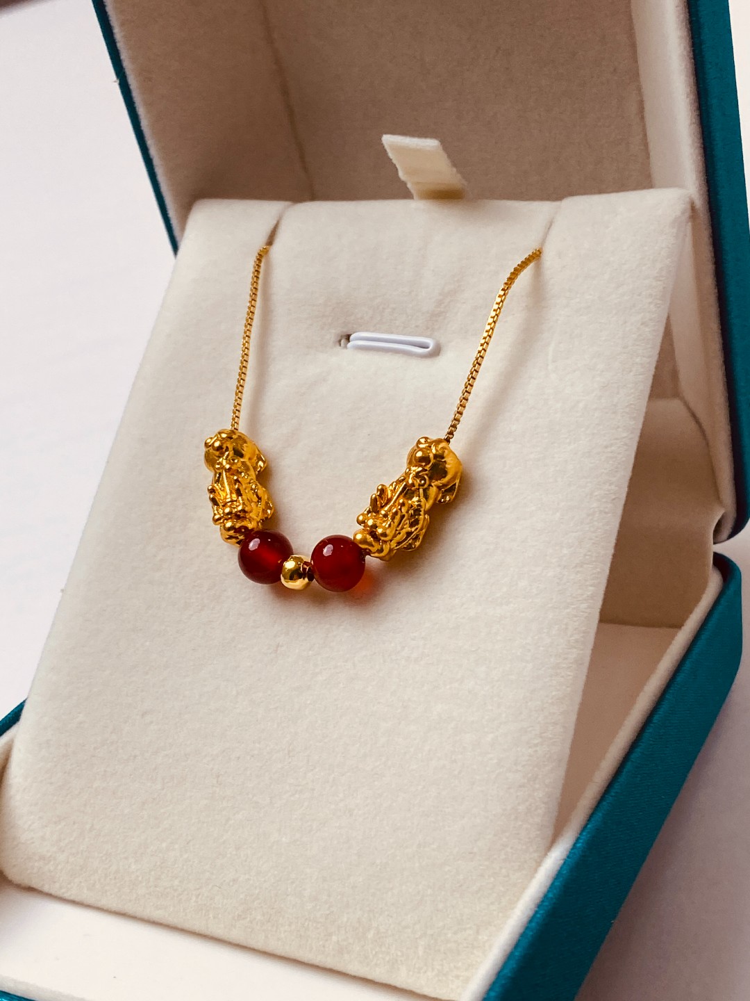 【老板推荐】足金999金珠 玛瑙 貔貅抱球