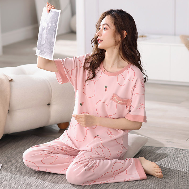 A100-A199睡衣女春秋款时尚韩版宽松家居服长袖长裤睡衣家居服套