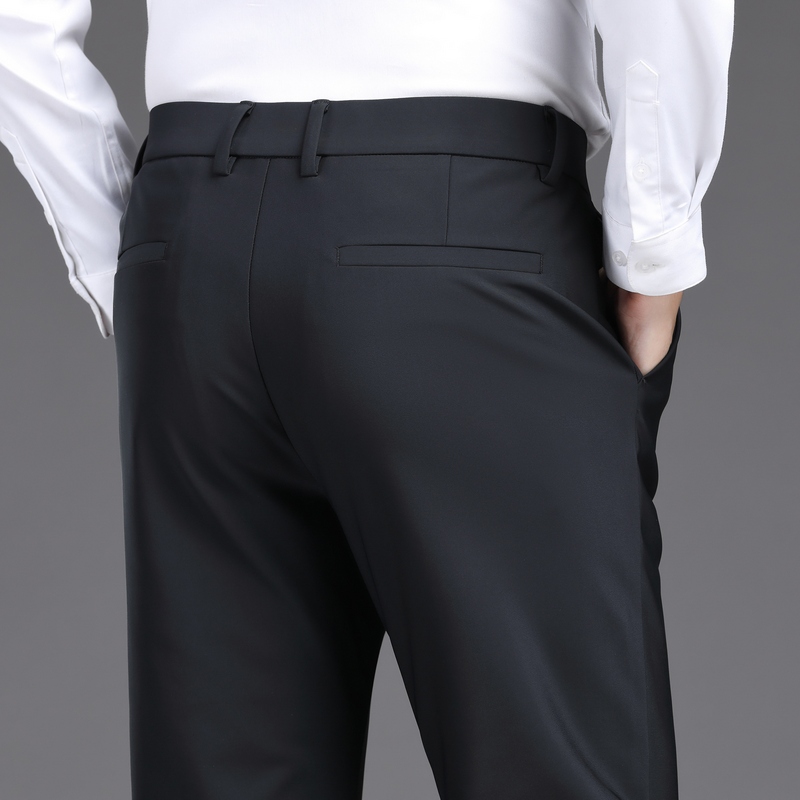 秋冬加厚男士商务休闲裤高弹免烫修身直筒裤CZKY8D