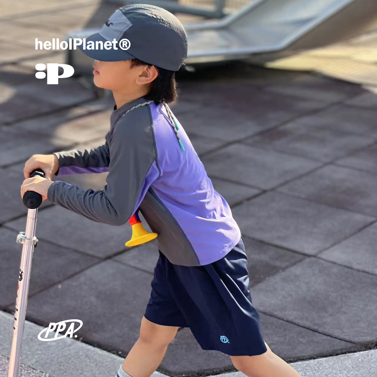 PPAPA 运动珠地透气网眼拼接速干儿童训练长袖 813452