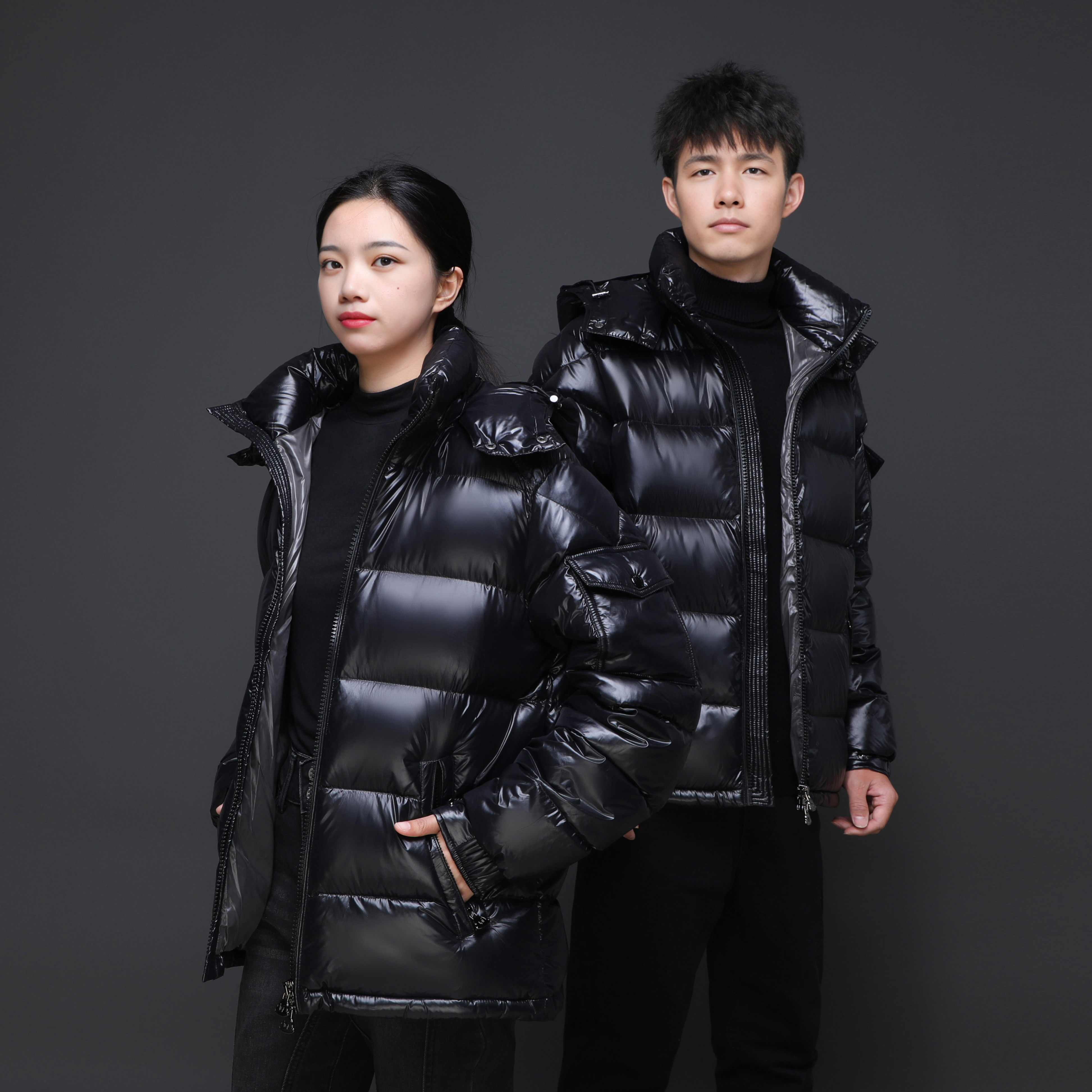 蒙口搭档新款男女同款短款羽绒服情侣款羽绒服高档加厚保暖秋冬99