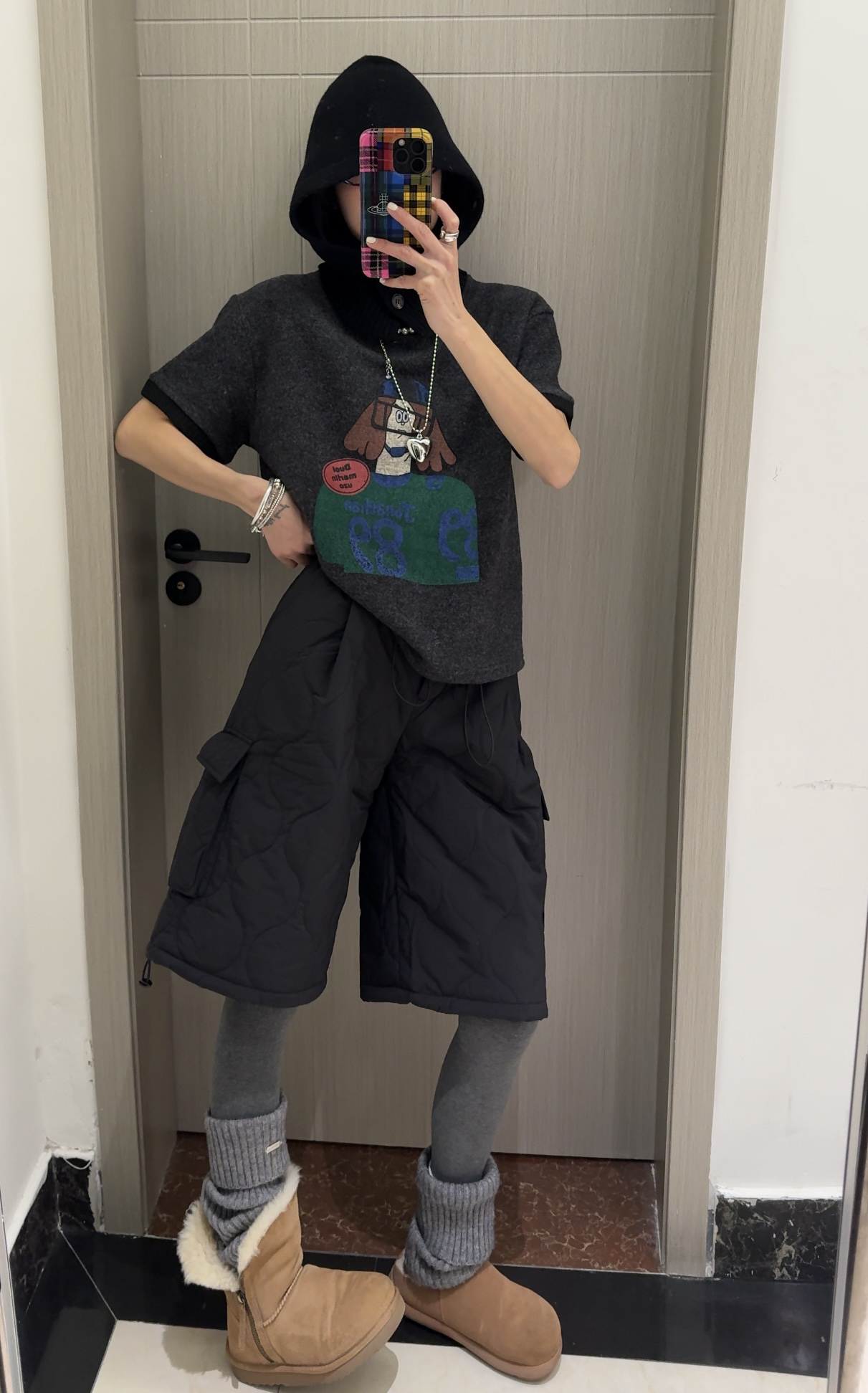 【SSOUHAN】慕尼黑直筒 压棉休闲百搭洋气款工装五分裤