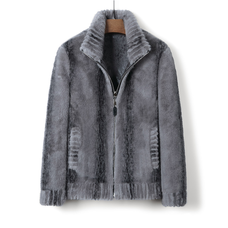 海宁男士秋冬新款厚外套时尚休闲立领夹克外套保暖加厚双面穿CYX