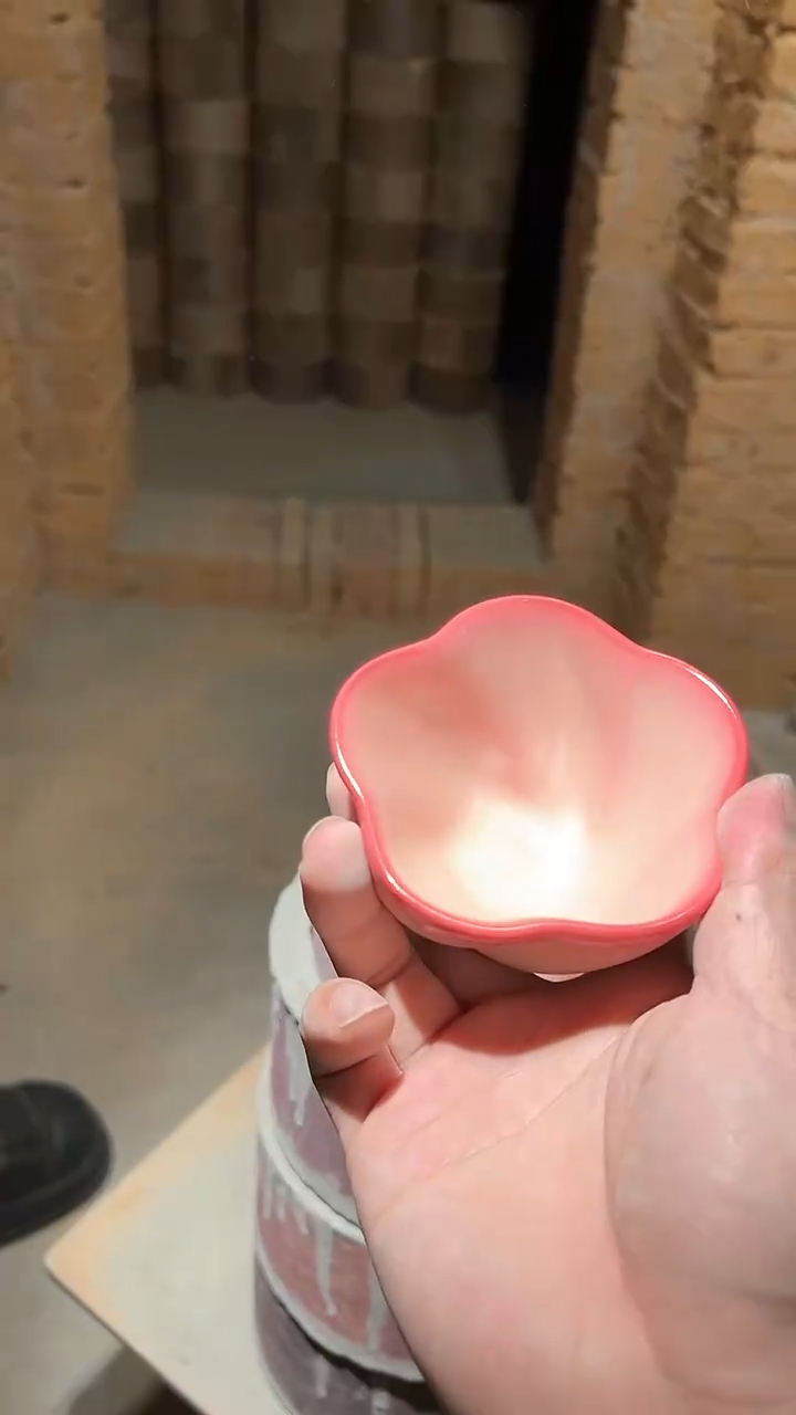 【闪购商品】瓷茶盏白玉桃红 海棠