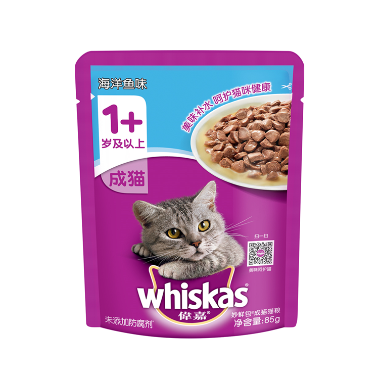 whiskas/伟嘉 成猫妙鲜包 海洋鱼味 85g