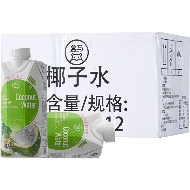盒马 100%椰子水 330ml*12 泰国进口