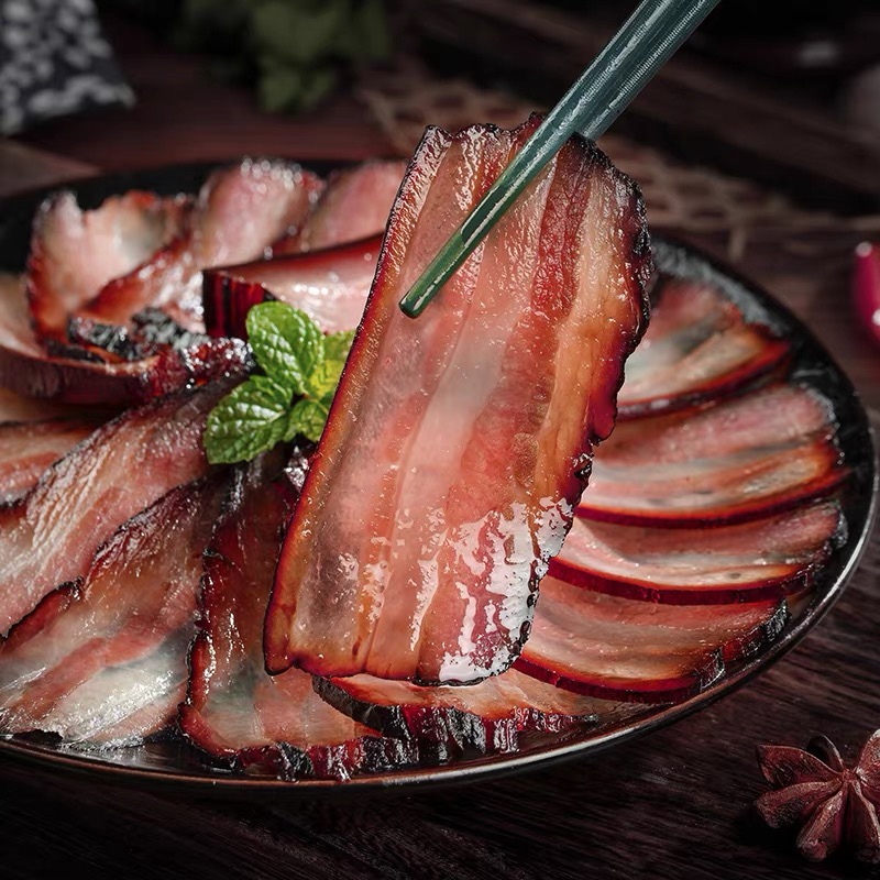 【土家腊五花】恩施农家传统工艺腌制松柏树柴火烟熏腊肉肥瘦相间