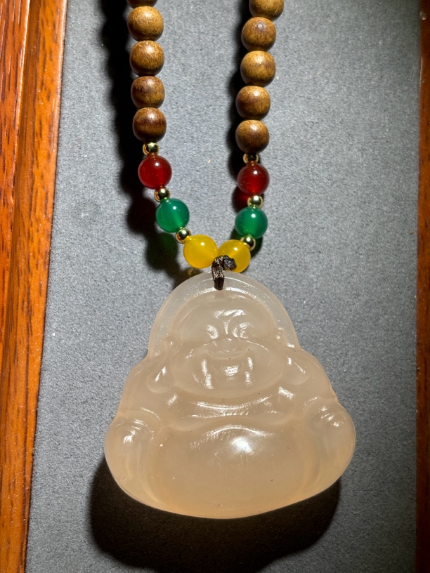 新疆天然玉石网红西柚粉佛公项链时尚 气质 百搭 多样性发一件