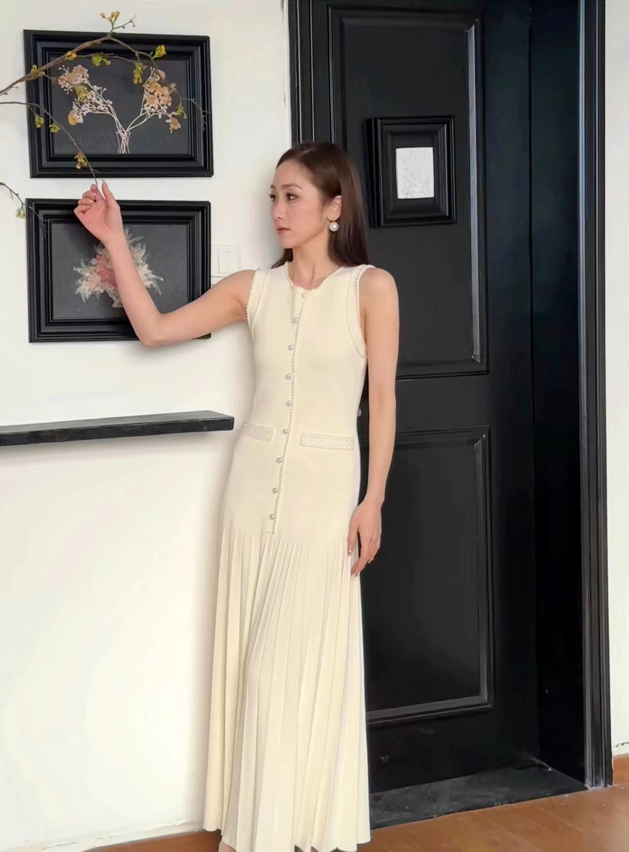 Madofit collection麻豆1218维纳斯的少女 珍珠 气质背心连衣裙