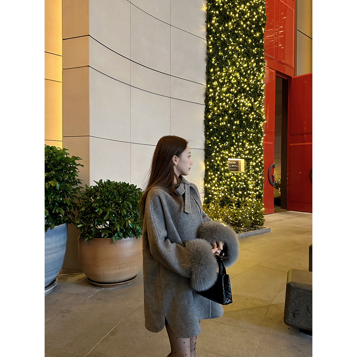 Madofit麻豆/MDY1329 雪后初霁 新年战袍嗲嗲蝴蝶结大衣