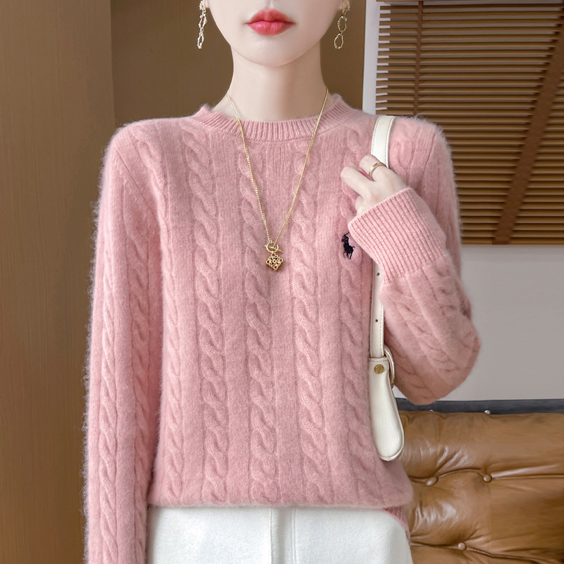 打底衫毛衣针织宽松羊毛衫圆领秋冬时尚长袖网红百搭女士加厚