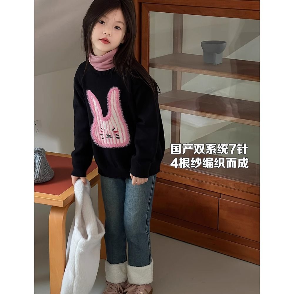 哆哆童装女童套头毛衣儿童针织衫中小童秋冬季洋气女宝宝加厚毛线