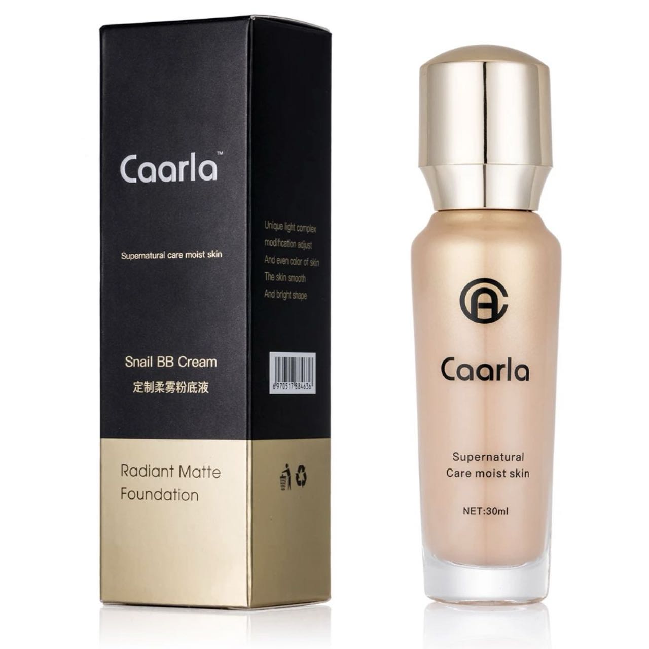Caarla定制柔雾粉底液+定妆散粉2号+美妆蛋【新疆包邮】           
