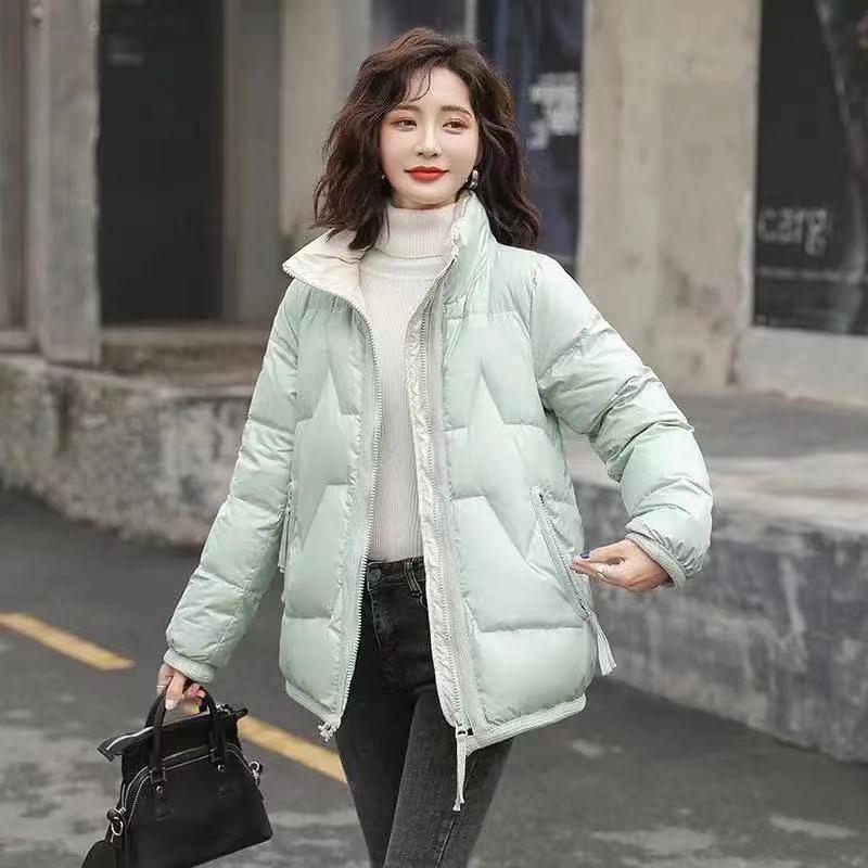 冬季新款反季2023新款羽绒羽绒服女韩版宽松小棉袄洋气无帽立领冬