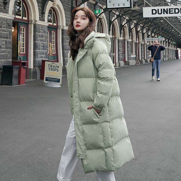 冬季新款羽绒服女中长款过膝加厚韩版2023冬季新款羽绒衣女学生修