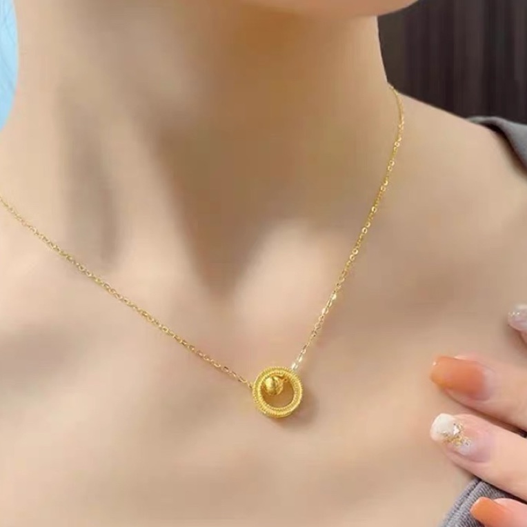 5G工艺足金999时尚百搭实心显瘦猫眼时来运转项链