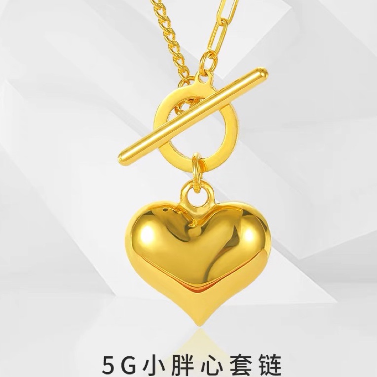 5G工艺足金999〇丅胖小众心套链轻奢简约复古