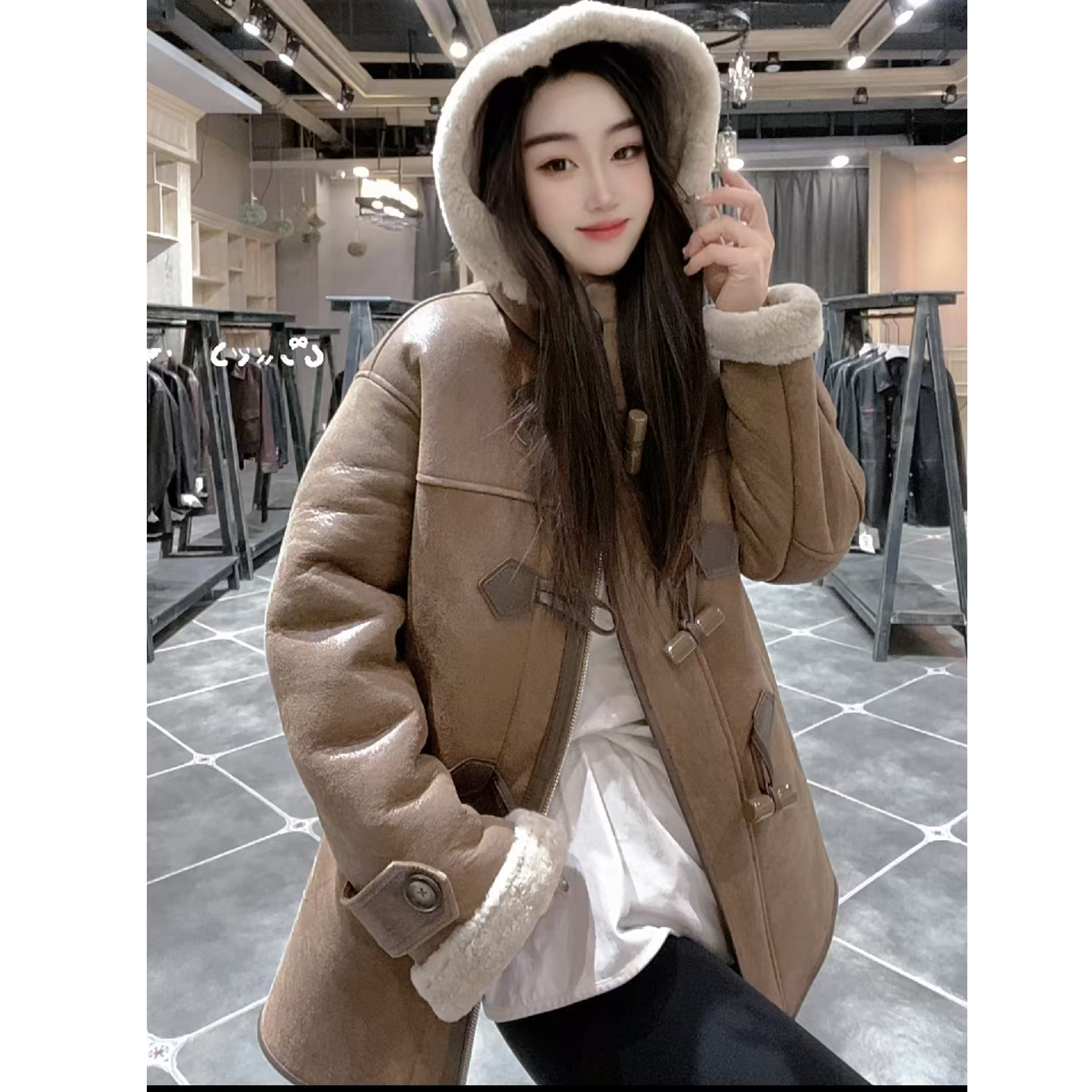【K.E Studio】2024冬季新款雅丹风格皮毛一体保暖时尚显瘦女外套67