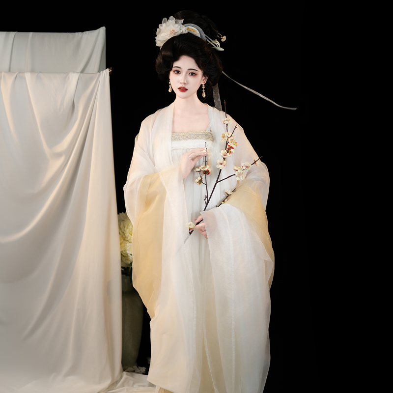 山迟【玉环】汉服敦煌唐制仙气风显瘦齐胸襦裙上衫破裙春夏套氛围