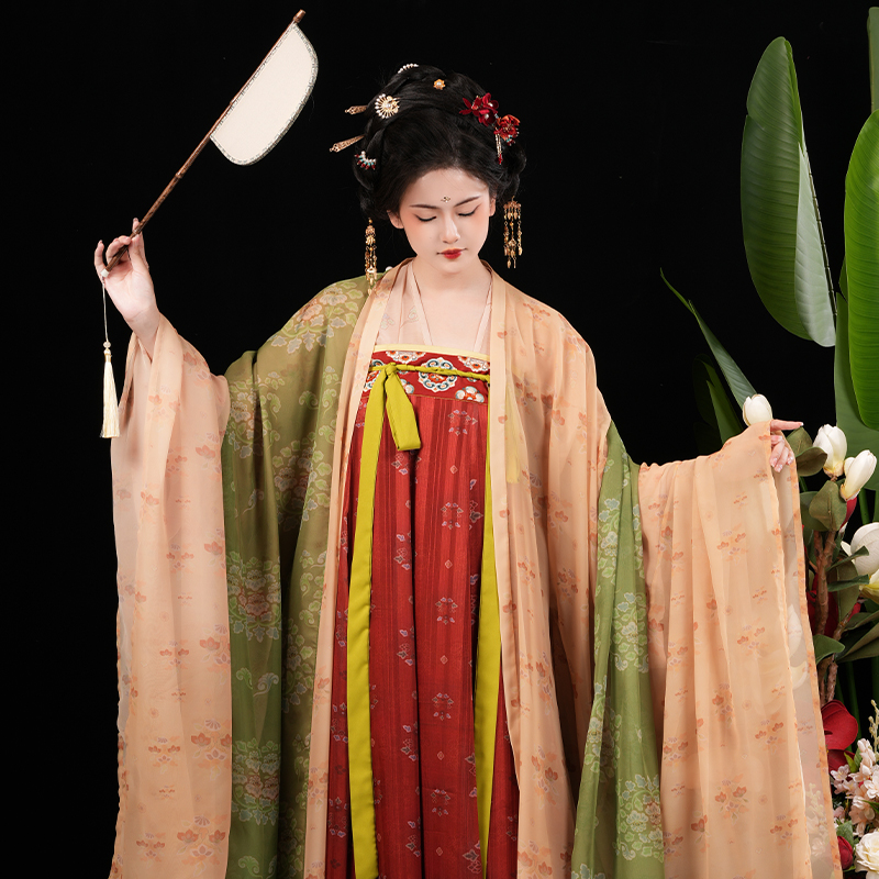 山迟原创【司凤】敦煌唐制复原风显瘦齐胸襦裙上衫破裙春夏套披帛
