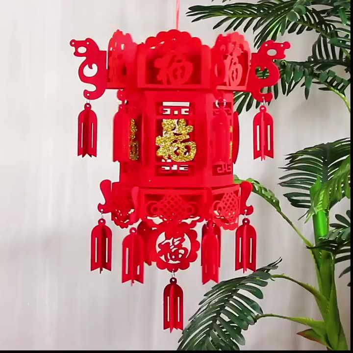 【新粉福利】春节福字乔迁福字布灯笼六角龙灯宫灯手工防水防晒