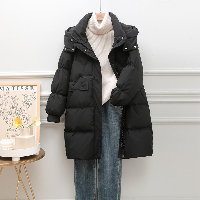 新款名媛炸街羽绒羽绒服反季欧货新款2023冬季女中长款显瘦减龄
