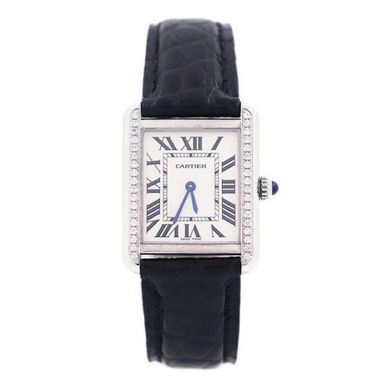 95新 Cartier/卡地亚 坦克系列/中号/后镶钻/石英/女款/时尚/气质