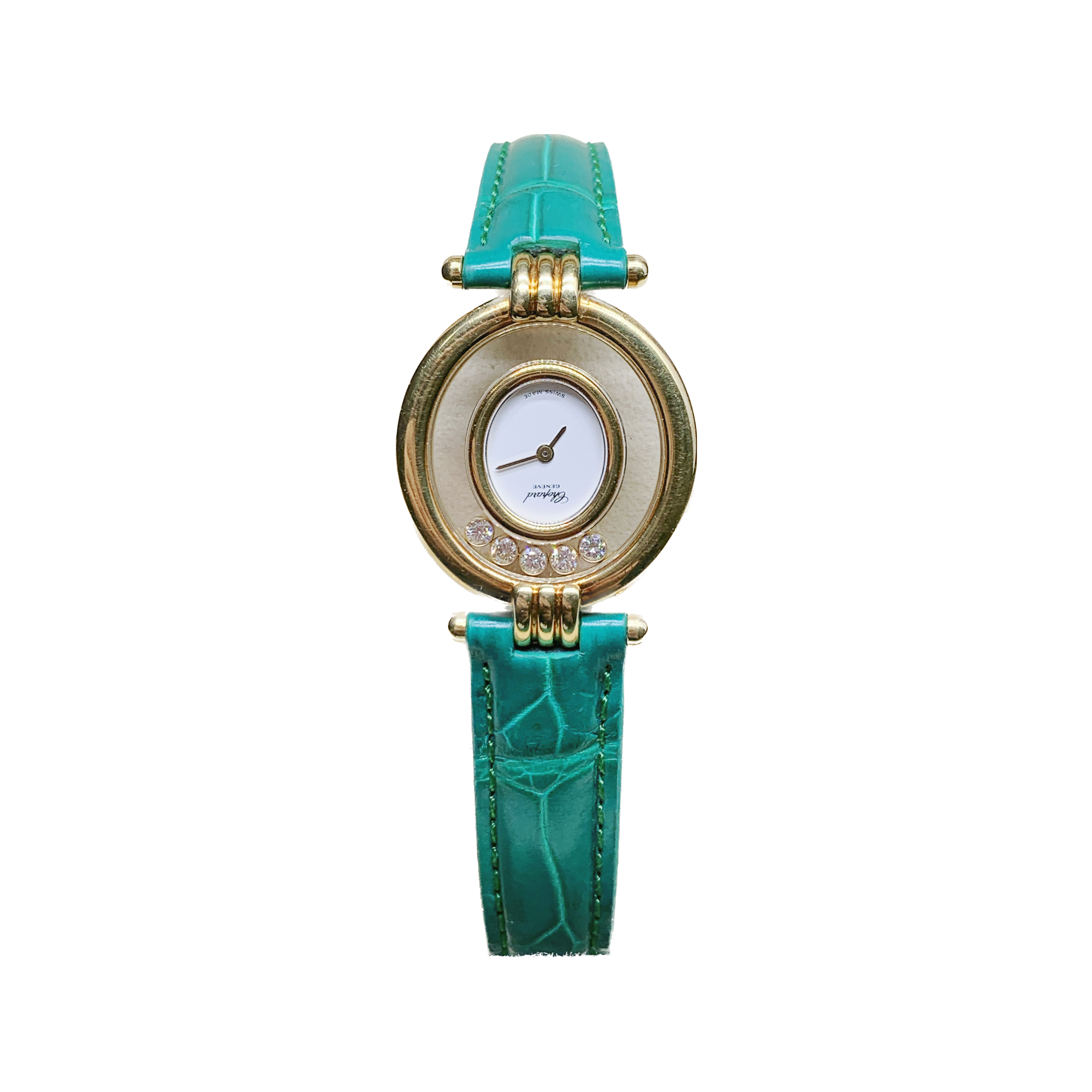 95新 Chopard/萧邦 快乐钻系列/18k金/原钻/石英/单表/名表/时尚