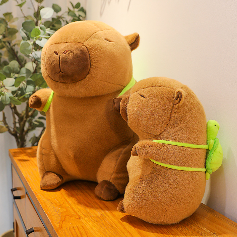 CAPYBARA带乌龟40cm卡皮巴拉毛绒玩具水豚玩偶抱枕柔软舒适