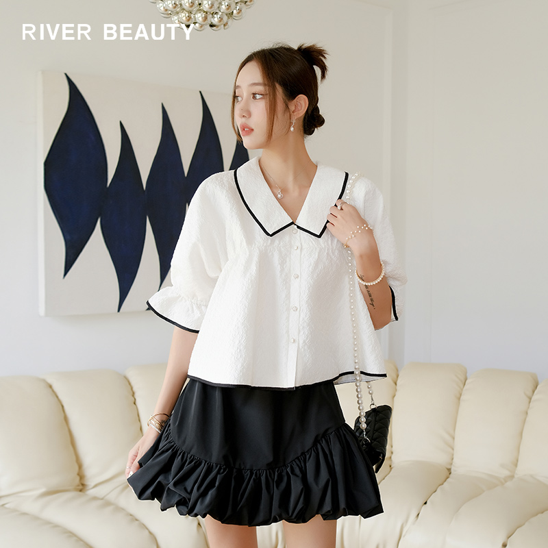 【CC专属】RB 设计感御姐气质品牌新品荷叶袖衬衫 RC21317119