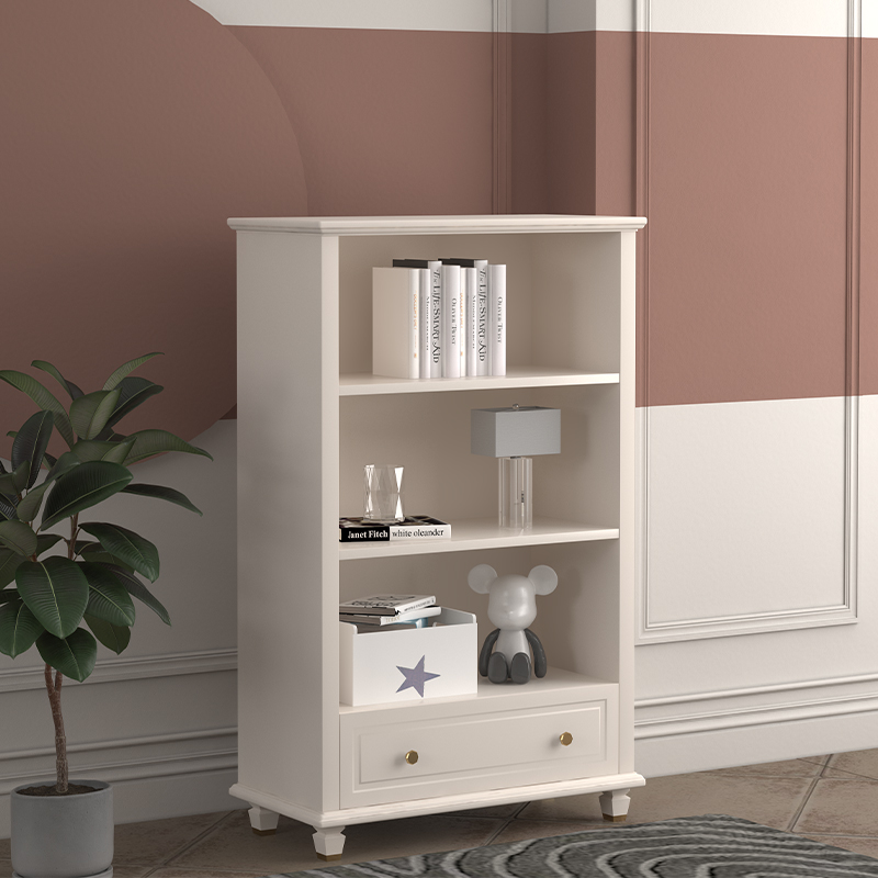 美式简约书架自由组合无门书柜一体靠墙落地客厅展示柜墙柜置物架