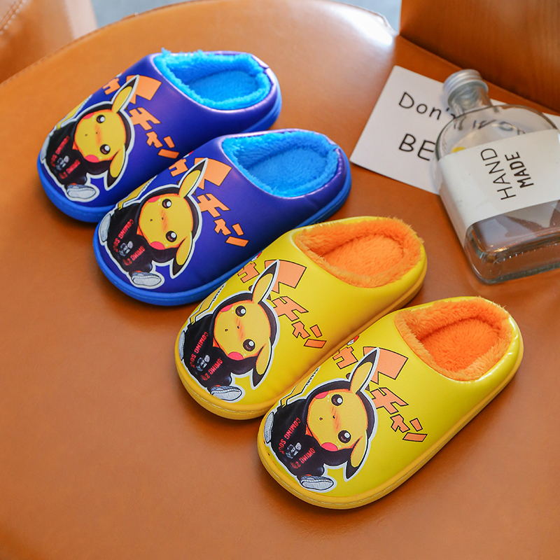 新款卡通居家保暖小孩室内拖鞋冬季儿童棉拖鞋男女童宝宝棉鞋