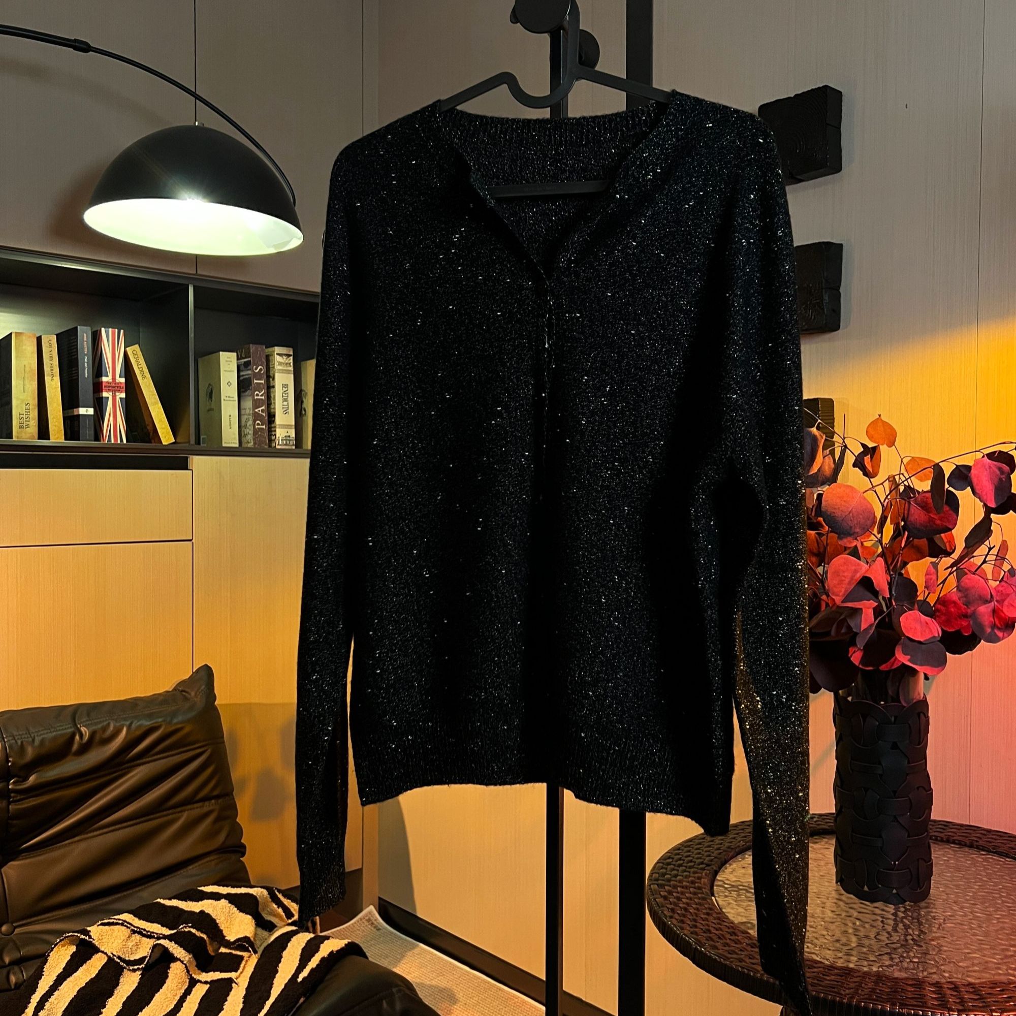 2%Moozza【星空点点】轻奢重工羊毛开衫 极简设计款 软糯毛衣3002