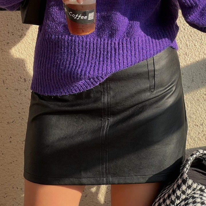2%Moozza【弥漫陷阱】皮裙 半身裙 短裙时尚半裙 显瘦秋冬短款-601#