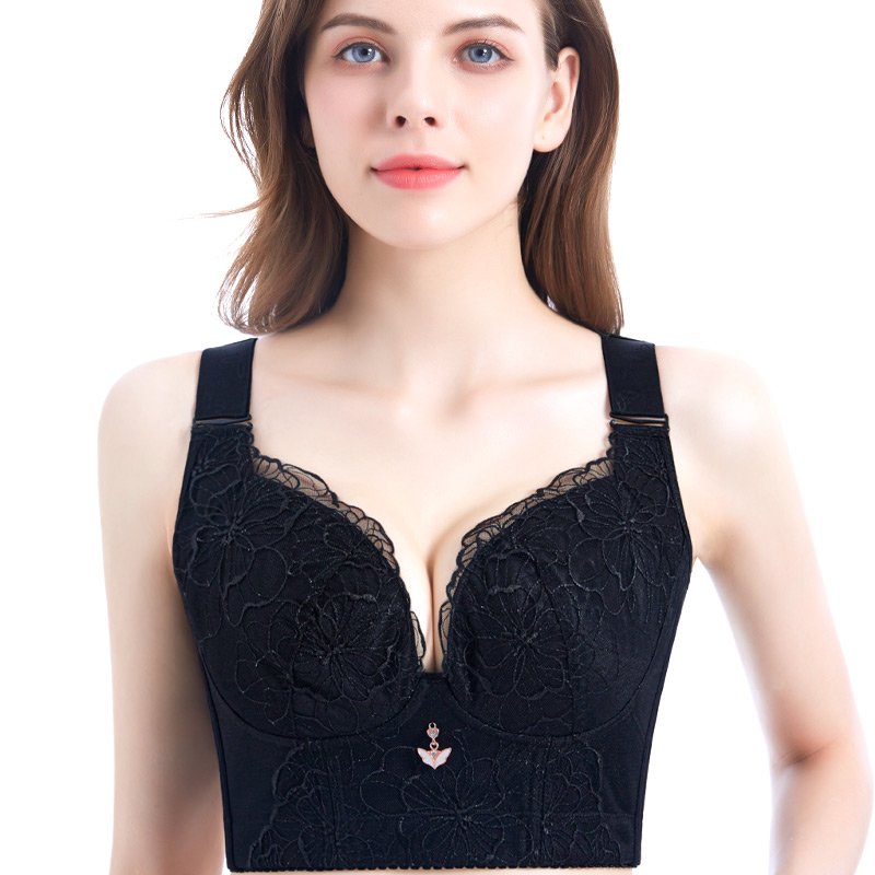 知已秀192胖MM上托聚拢预防下垂收副乳内衣大杯大胸显小薄杯设计