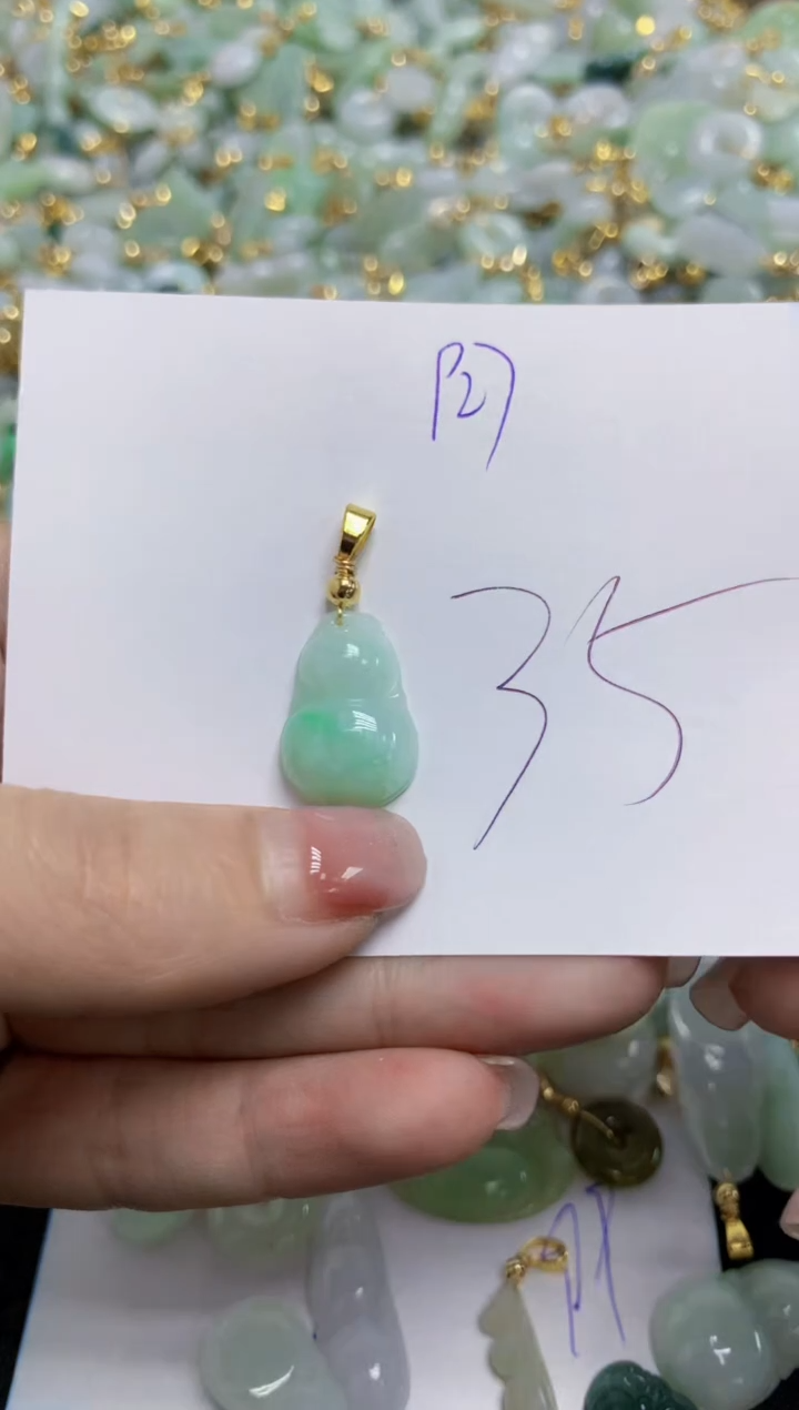 【闪购商品】翡翠挂件合金天然缅甸翡翠A货