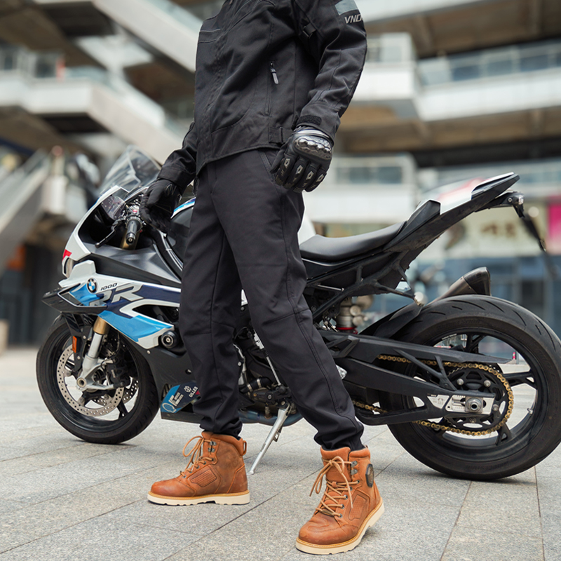 秋冬季加绒骑行裤摩托车防护机车裤直筒休闲修身耐磨防风防水保暖