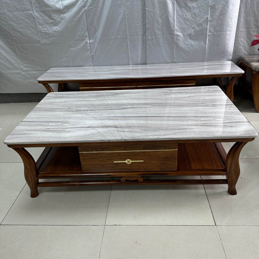 新款乌金木实木大理石面客厅电视柜茶几#A020悬空储物电视柜悬空