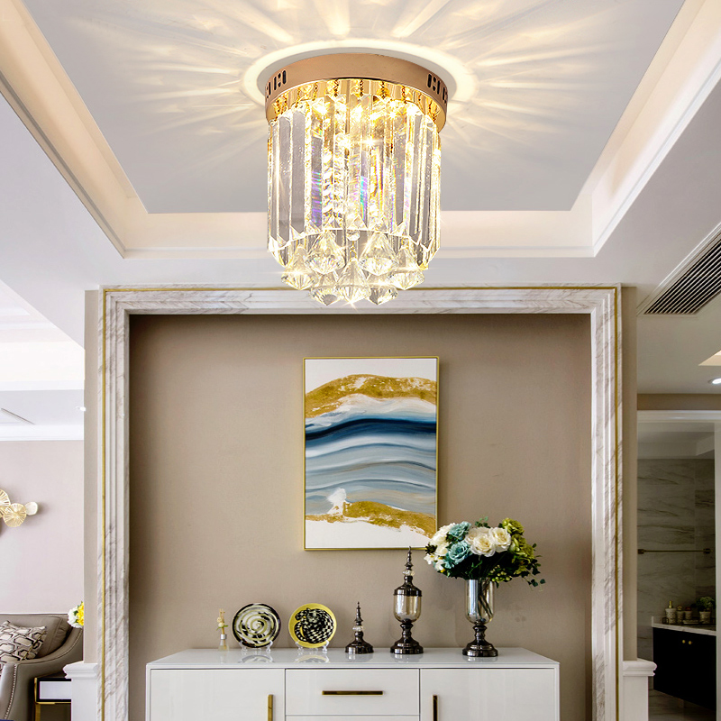 轻奢水晶过道走廊灯现代简约大气阳台吸顶灯入户门厅玄关灯