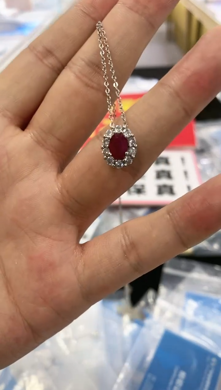 【闪购商品】红宝石颈饰银S925镶嵌1111111111