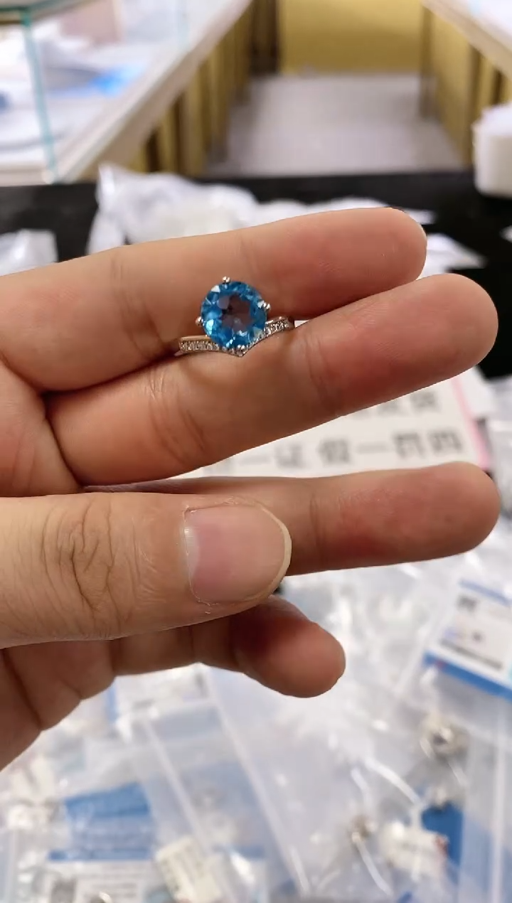 【闪购商品】托帕石戒指银S925镶嵌1111111111