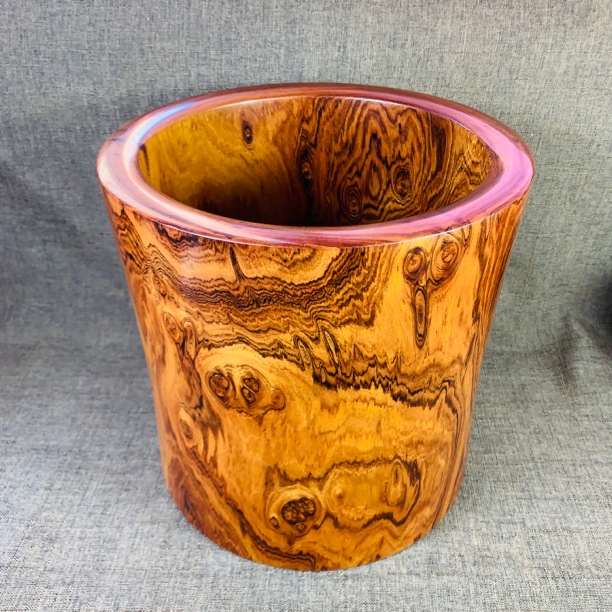 红瑰宝非洲酸枝高仿黄花梨实木鬼脸纹中式笔筒整木掏空笔筒画筒