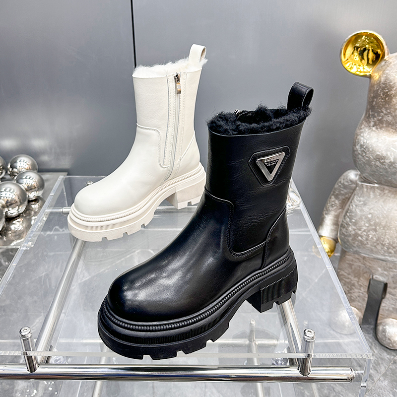 【现货】羊皮毛一体时尚百搭雪地靴2023冬季新款真皮大棉鞋JM1218-2