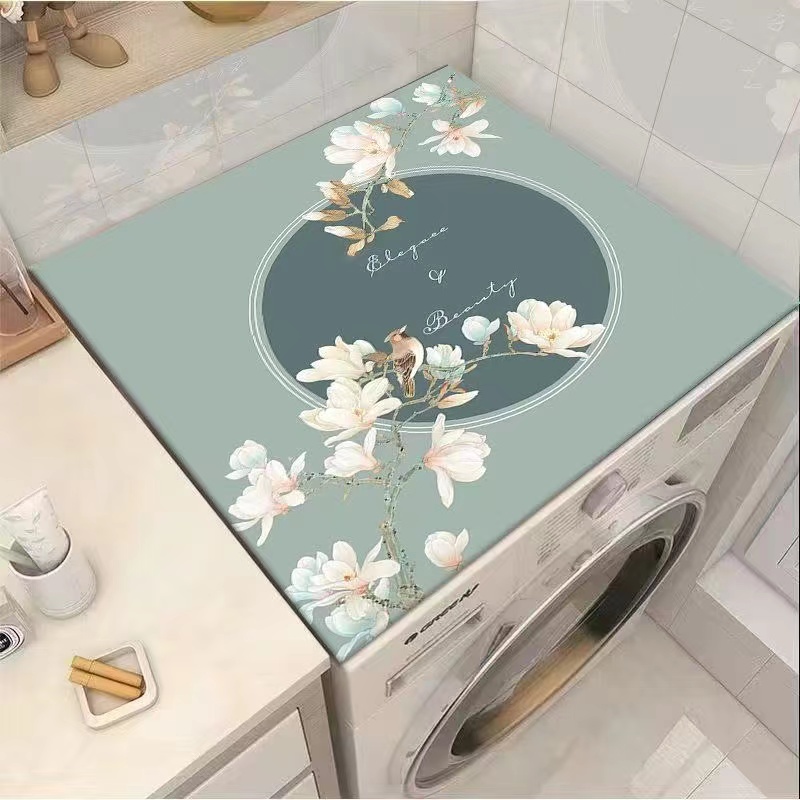 全自动洗衣机盖垫家用吸水防滑居家保护冰箱通用皮革浴室吸水地垫