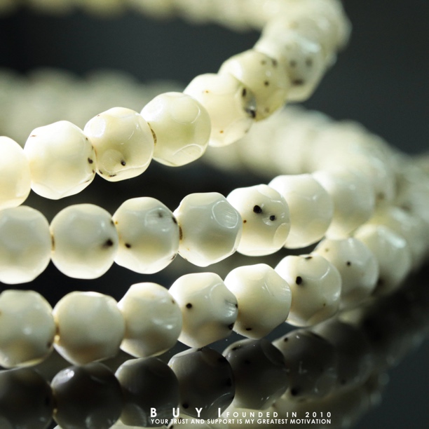 【不一家】天然原生态石玉料子打光全透无相星月长串念珠108三圈