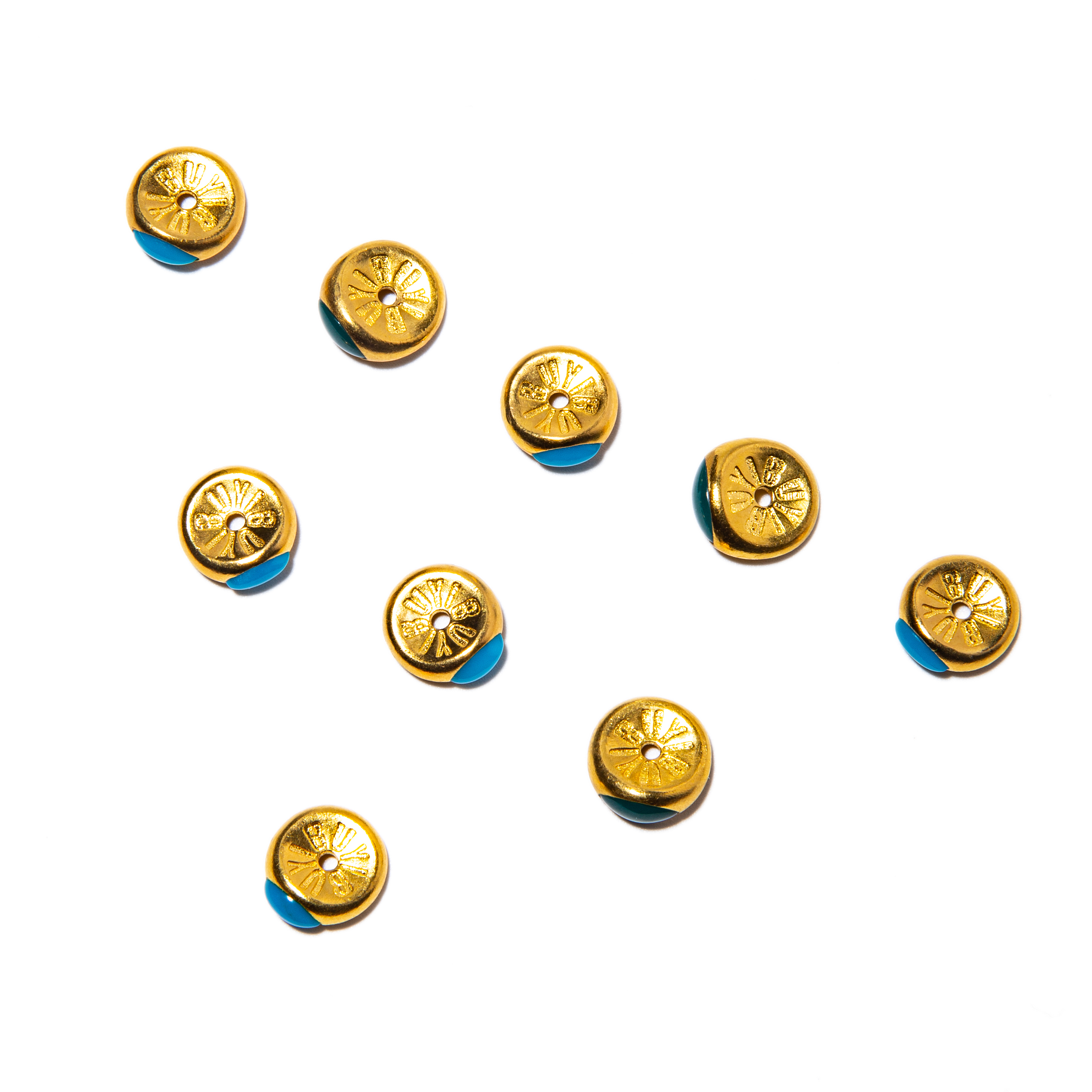 【不一家】高瓷天然原矿松石马眼卡环镶嵌适合7、8、9、10尺寸串