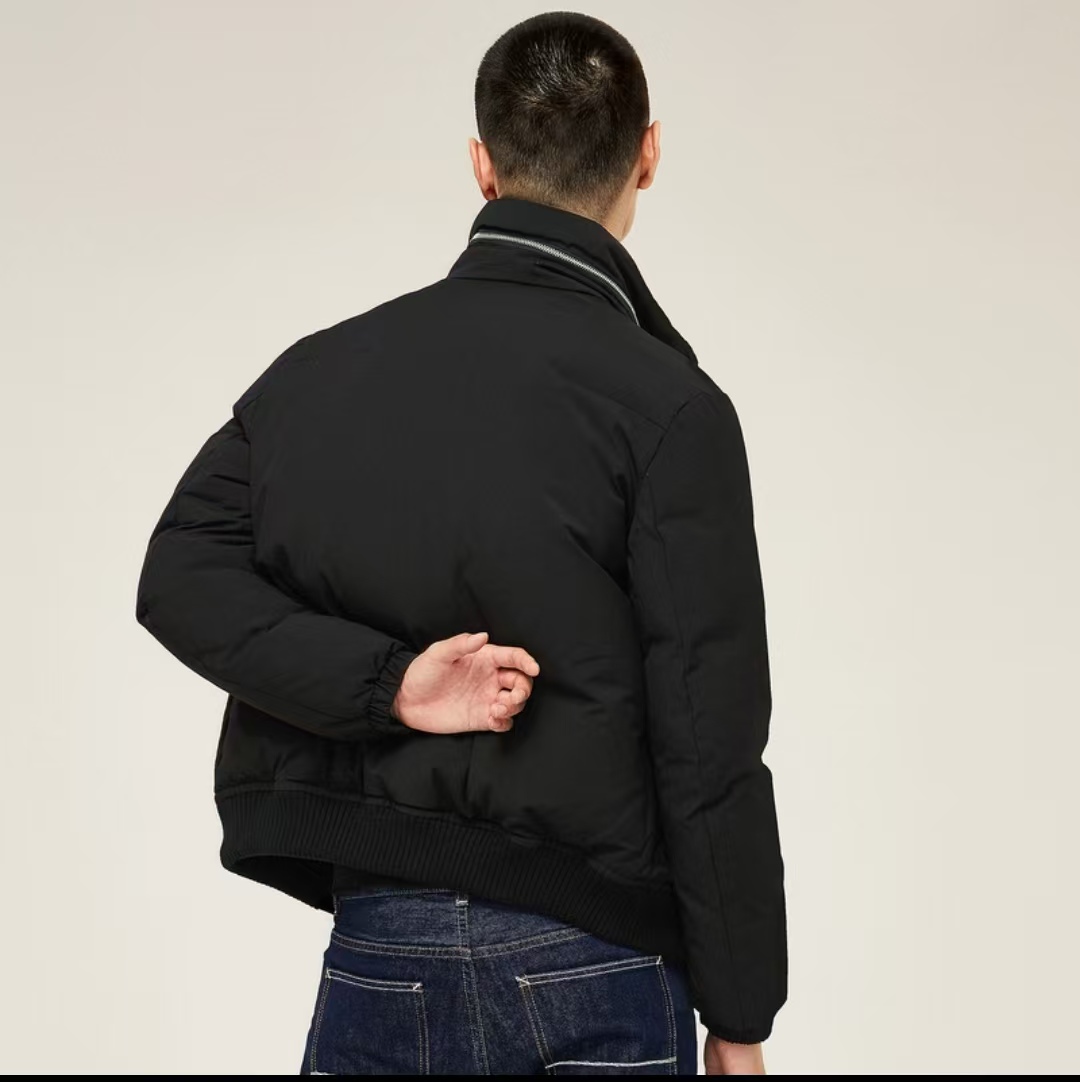 男士休闲连帽中长款加厚保暖冬季风衣