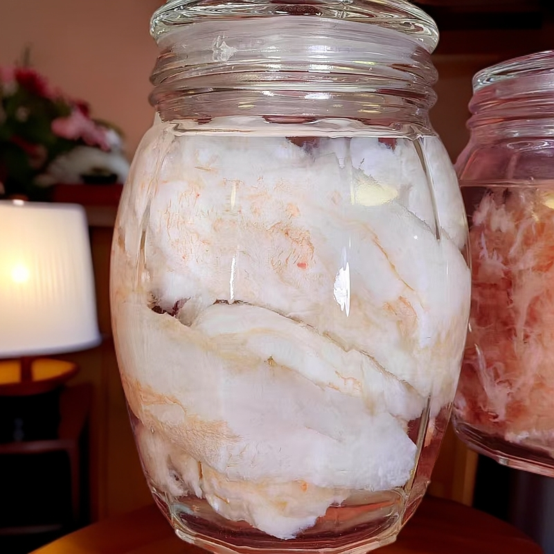 无瓶油货红白长白山石太岁摆件500克